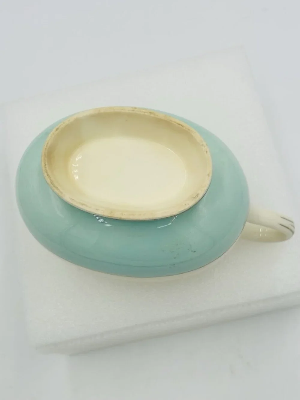 Homer Laughlin Romance Gravy Boat Eggshell Cavalier Turquoise Rare